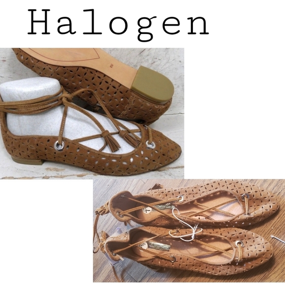 Halogen cognac suede ballet flats.  Sz 7 & 7.5 - Picture 2 of 4